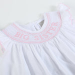 White Big Sister Smocked Bishop Dress - Lil Cactus