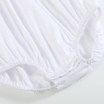 White Collared Button Romper with Bonnet - Lil Cactus