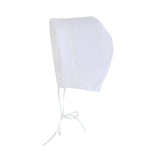 White Collared Button Romper with Bonnet - Lil Cactus