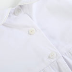 White Collared Button Romper with Bonnet - Lil Cactus