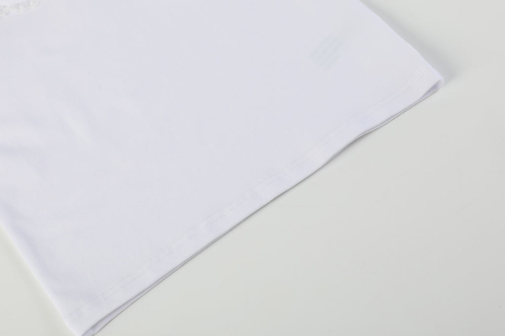 White Collared Lace Sleeve Shirt - Lil Cactus