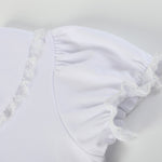 White Collared Lace Sleeve Shirt - Lil Cactus