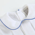 White Collared Top and Blue Button Shorts - Lil Cactus