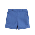 White Collared Top and Blue Button Shorts - Lil Cactus