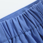 White Collared Top and Blue Button Shorts - Lil Cactus