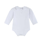 White Collared Unisex Long Sleeve Bodysuit Romper - Lil Cactus