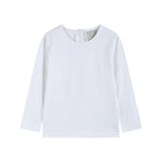 White Cotton Layering Girls Shirt - Lil Cactus