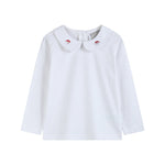 White Cotton Santa Collared Shirt - Lil Cactus