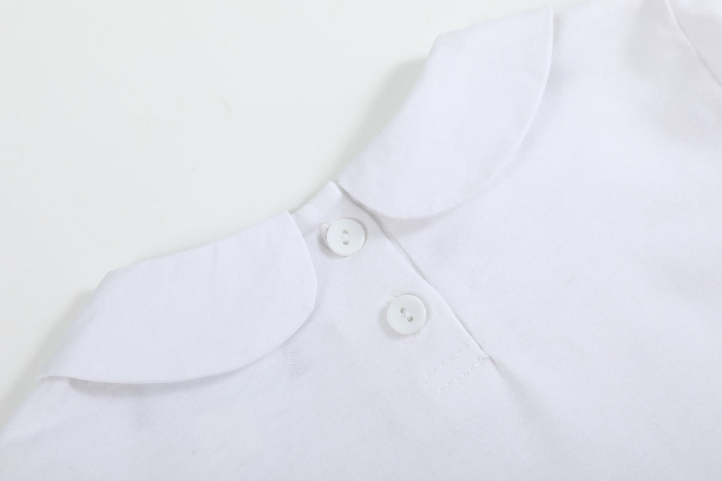 White Cotton Santa Collared Shirt - Lil Cactus