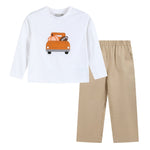 White Football Truck Shirt and Brown Pants Set - Lil Cactus