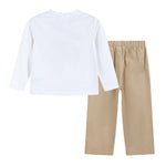 White Football Truck Shirt and Brown Pants Set - Lil Cactus