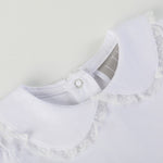 White Lace Collared Girls Long Sleeve Bodysuit Romper - Lil Cactus