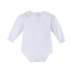 White Lace Collared Girls Long Sleeve Bodysuit Romper - Lil Cactus