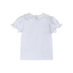 White Lace Collared Girls Short Bubble Sleeve Top - Lil Cactus