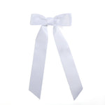 White Long Tail Hair Bow Clip - Lil Cactus