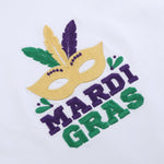 White Mardi Gras Applique Ruffle Shirt - Lil Cactus