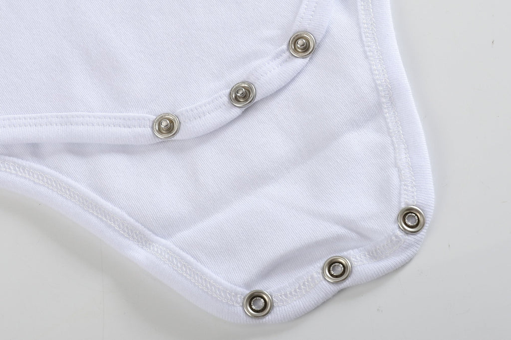 White Organic Cotton Short Sleeve Bodysuit - Lil Cactus