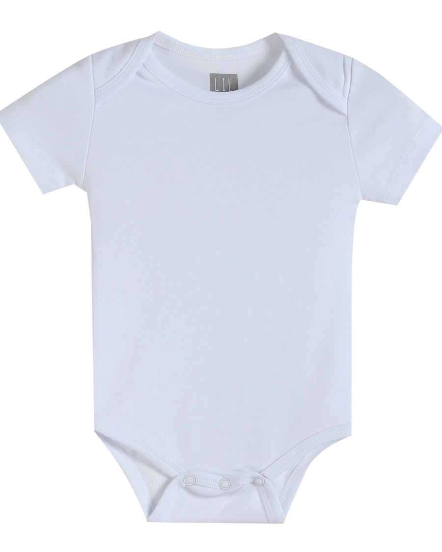 White Organic Cotton Short Sleeve Bodysuit - Lil Cactus