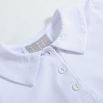 White Pointed Collar Button Romper All Year - Lil Cactus