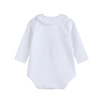 White Pointed Collar Button Romper All Year - Lil Cactus