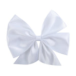 White Satin Large Bow Hair Clip - Lil Cactus