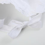 White Summer Baby Bonnet - Lil Cactus