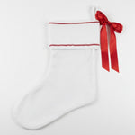 White Velvet Blank Christmas Smocked Stocking - Lil Cactus