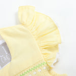 Yellow Daisy Pocketed Smocked Flutter Romper - Lil Cactus