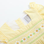 Yellow Daisy Pocketed Smocked Flutter Romper - Lil Cactus