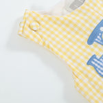 Yellow Gingham Bunny Train Shortalls - Lil Cactus