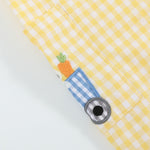 Yellow Gingham Bunny Train Shortalls - Lil Cactus