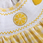 Yellow Gingham Lemon Smocked Flutter Romper - Lil Cactus