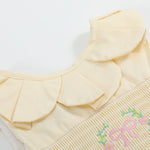 Yellow Petal Collared Smocked Bubble Romper - Lil Cactus