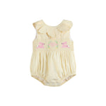 Yellow Petal Collared Smocked Bubble Romper - Lil Cactus