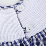 4th of July Royal Blue Gingham American Flag Smocked Bishop Dress - Lil Cactus