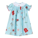 Barnyard Print Farm Animal Smocked Bishop Dress - Lil Cactus
