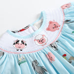 Barnyard Print Farm Animal Smocked Bishop Dress - Lil Cactus