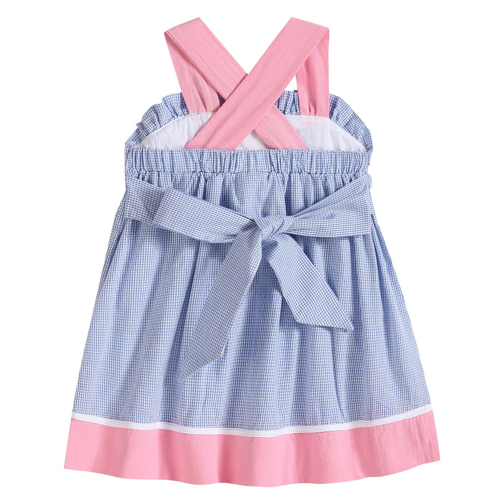 Blue and Pink Ocean Smocked Sundress - Lil Cactus