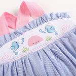 Blue and Pink Ocean Smocked Sundress - Lil Cactus