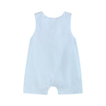 Blue Birthday Boy Smocked Shortalls - Lil Cactus