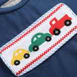 Blue Car Smocked T-Shirt and Shorts 2 pc. Set - Lil Cactus