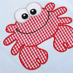 Blue Crab Shirt and Red Gingham Shorts Set - Lil Cactus