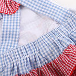 Blue Gingham Crab Ruffle Romper - Lil Cactus