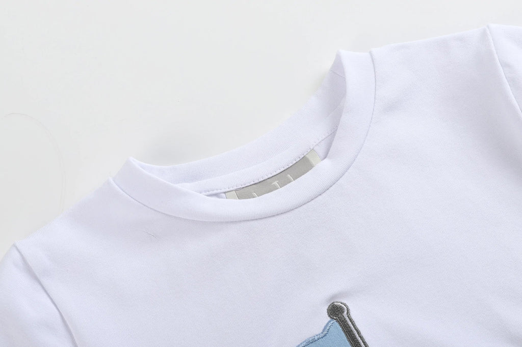 Blue Gingham Golf Hole Shirt and Boy Shorts Set - Lil Cactus