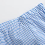 Blue Gingham Golf Hole Shirt and Boy Shorts Set - Lil Cactus