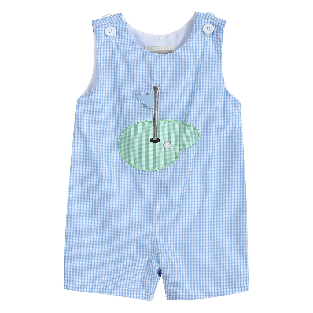 Blue Gingham Golf Hole Shortall - Lil Cactus