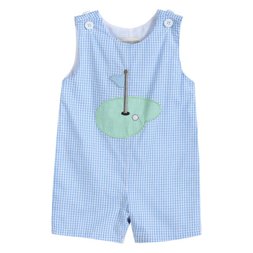 Blue Gingham Golf Hole Shortall - Lil Cactus