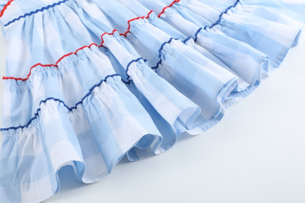 Blue Gingham Layered Sundress - Lil Cactus