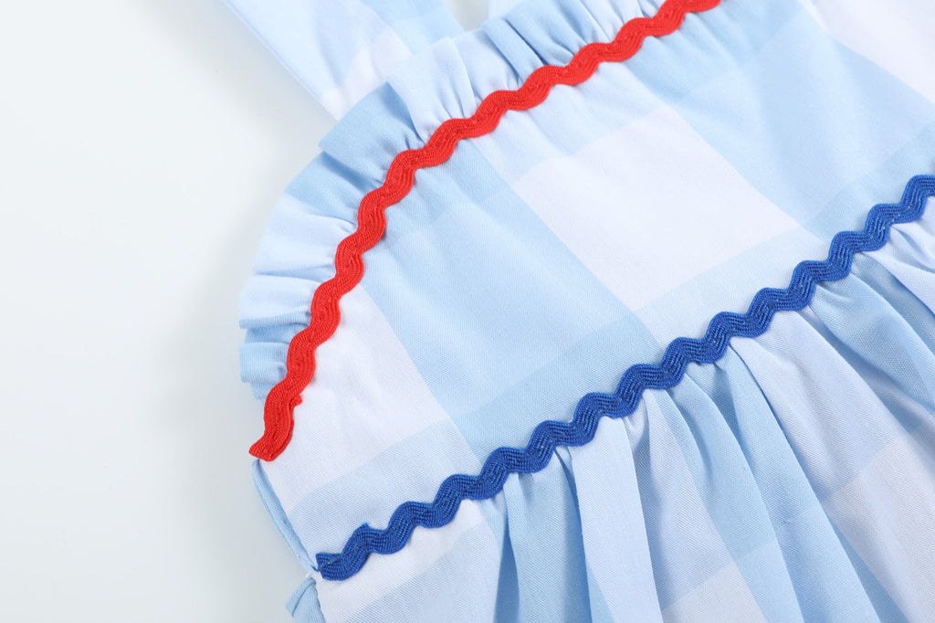 Blue Gingham Layered Sundress - Lil Cactus