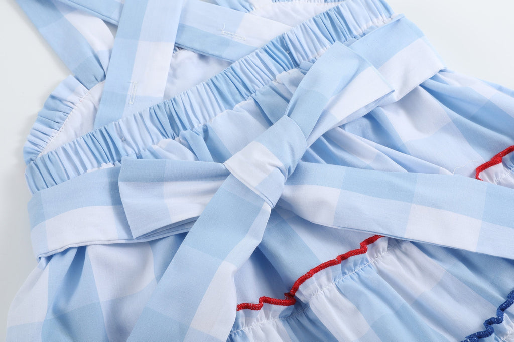 Blue Gingham Layered Sundress - Lil Cactus